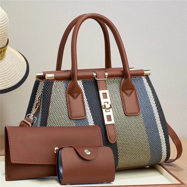 Premium @Women’S All Seasons Vintage Style Square Zipper Buckle Tote Bag. - Image 7