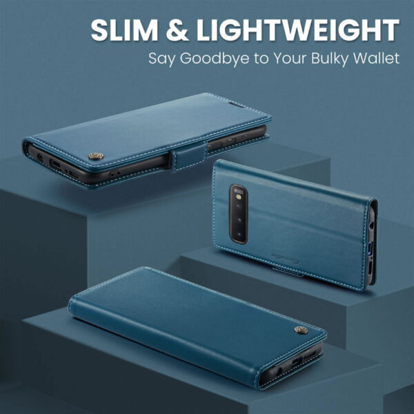 CaseMe Samsung Galaxy S10 Plus Retro Leather Wallet Case With RFID Blocking Card Slots - Image 6