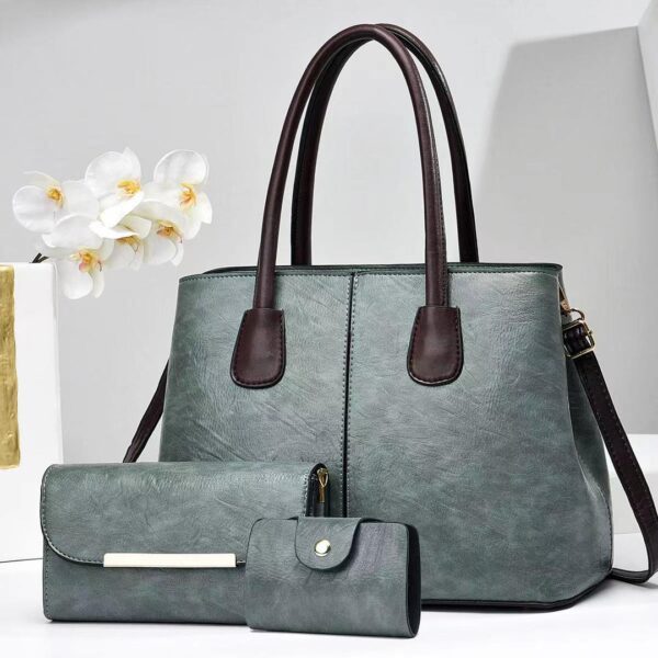 New fashion Leather In Style Ladies Leather Women Handbag 3pieces (M). - Image 5