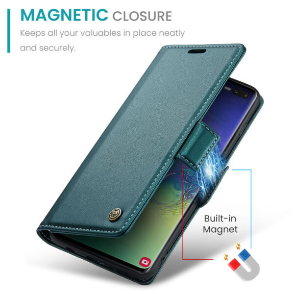 CaseMe Samsung Galaxy S10 Plus Retro Leather Wallet Case With RFID Blocking Card Slots - Image 7