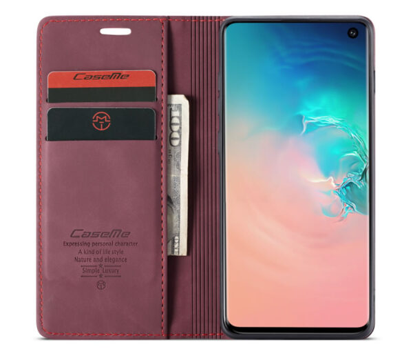 CaseMe Samsung Galaxy S10 Series Retro Leather Wallet Case - Image 8