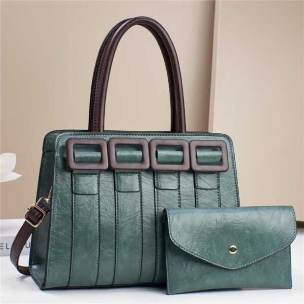 Luxury Trendy Ladies Wrinkle Tote Cross body Shoulder 2 in 1 PU Ladies Purses For Women. - Image 3