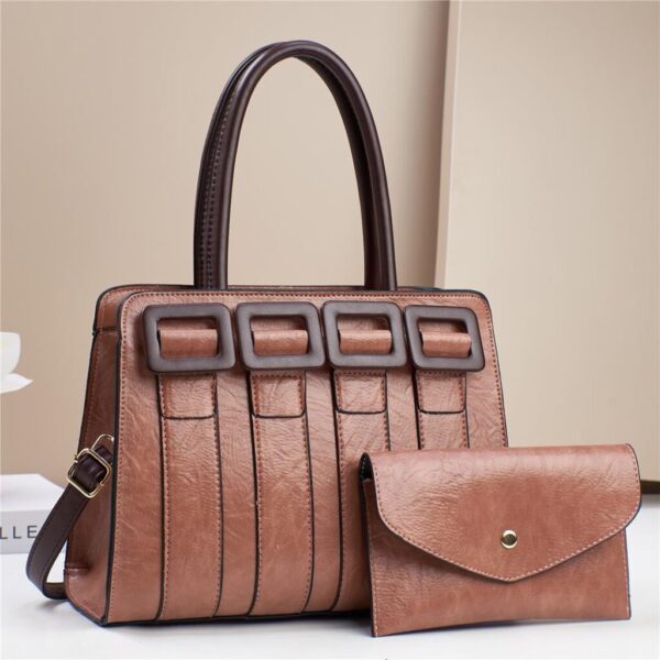 Luxury Trendy Ladies Wrinkle Tote Cross body Shoulder 2 in 1 PU Ladies Purses For Women. - Image 8