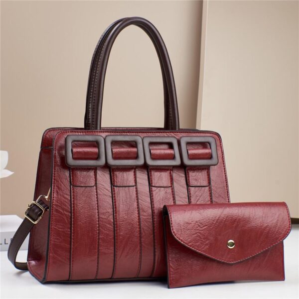 Luxury Trendy Ladies Wrinkle Tote Cross body Shoulder 2 in 1 PU Ladies Purses For Women. - Image 7