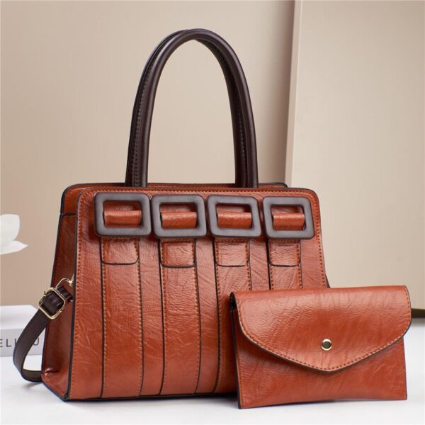 Luxury Trendy Ladies Wrinkle Tote Cross body Shoulder 2 in 1 PU Ladies Purses For Women. - Image 5