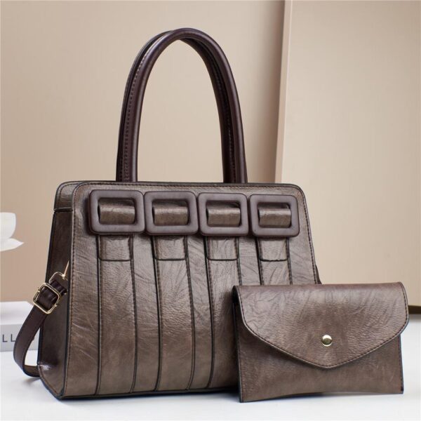 Luxury Trendy Ladies Wrinkle Tote Cross body Shoulder 2 in 1 PU Ladies Purses For Women. - Image 2