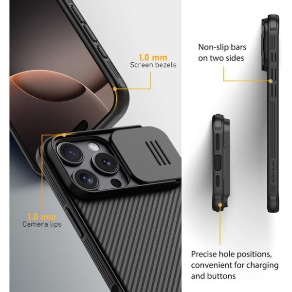 iPhone 15 Pro Max &16 Pro Max Case with Camera Protection Cover,Slim Stylish Protective Case Compatible CamShield Pro Case - Image 3