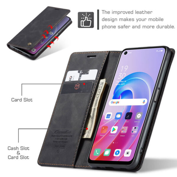 Oppo Reno 7 & Reno 8 Series     CaseMe Slim Folio Flip PU Leather Wallet Case​ - Image 9