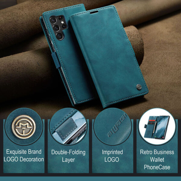 Samsung Galaxy S21 Ultra,S22 Ultra, S23 Ultra and S24 Ultra Premium CaseMe Flip Leather Cover - Image 7