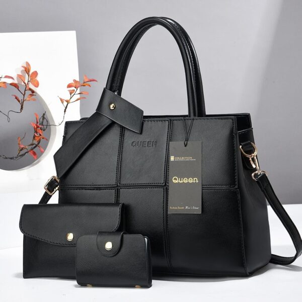 Luxury Queen Classy women Handbag 3 in 1 Fashion Purse, Wallet and Crossbody Tote Bag - Image 3