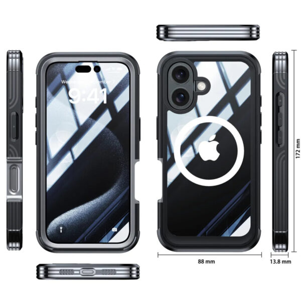 iPhone 12 Pro Max/ iPhone 13 Pro Max/ iPhone 14 Pro Max/ iPhone 15 Pro Max Luxury Premium Full Body Protection 360 Degrees Double Sided Magsafe Shockproof Case Cover For iPhone Series - Image 7