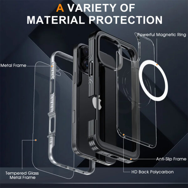 iPhone 12 Pro Max/ iPhone 13 Pro Max/ iPhone 14 Pro Max/ iPhone 15 Pro Max Luxury Premium Full Body Protection 360 Degrees Double Sided Magsafe Shockproof Case Cover For iPhone Series - Image 10