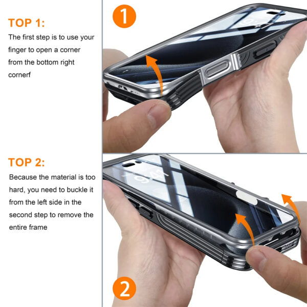 iPhone 12 Pro Max/ iPhone 13 Pro Max/ iPhone 14 Pro Max/ iPhone 15 Pro Max Luxury Premium Full Body Protection 360 Degrees Double Sided Magsafe Shockproof Case Cover For iPhone Series - Image 8